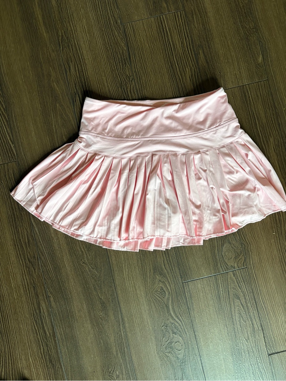 Pleated Light Pink Mini Skirt with Wide Waistband